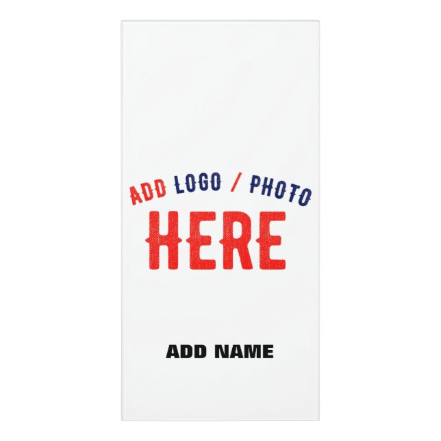 STYLISH MODERN CUSTOMIZABLE WHITE VERIFIED BRANDED DOOR SIGN (Classic Front Vert)