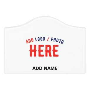STYLISH MODERN CUSTOMIZABLE WHITE VERIFIED BRANDED DOOR SIGN