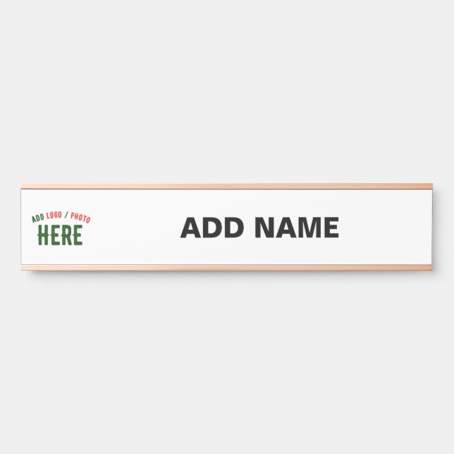 STYLISH MODERN CUSTOMIZABLE WHITE VERIFIED BRANDED DOOR SIGN (Front)