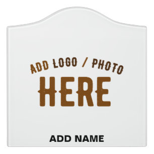 STYLISH MODERN CUSTOMIZABLE WHITE VERIFIED BRANDED DOOR SIGN