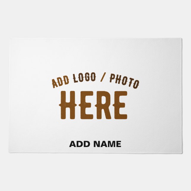 STYLISH MODERN CUSTOMIZABLE WHITE VERIFIED BRANDED DOORMAT (Front)