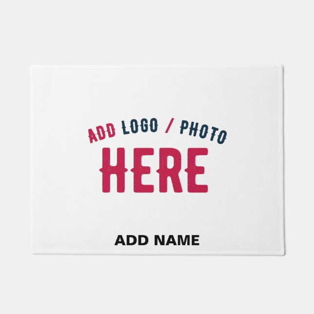 STYLISH MODERN CUSTOMIZABLE WHITE VERIFIED BRANDED DOORMAT (Front)