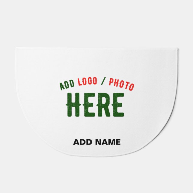 STYLISH MODERN CUSTOMIZABLE WHITE VERIFIED BRANDED DOORMAT (Front)