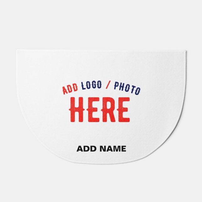 STYLISH MODERN CUSTOMIZABLE WHITE VERIFIED BRANDED DOORMAT (Front)