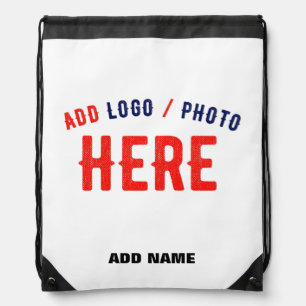 STYLISH MODERN CUSTOMIZABLE WHITE VERIFIED BRANDED DRAWSTRING BAG