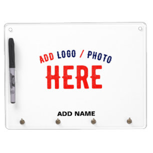 STYLISH MODERN CUSTOMIZABLE WHITE VERIFIED BRANDED DRY ERASE BOARD WITH KEYCHAIN HOLDER