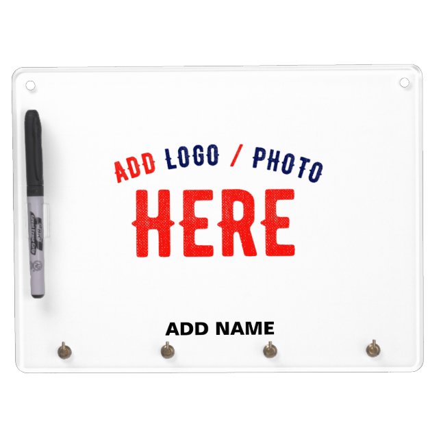 STYLISH MODERN CUSTOMIZABLE WHITE VERIFIED BRANDED DRY ERASE BOARD WITH KEYCHAIN HOLDER (Front)