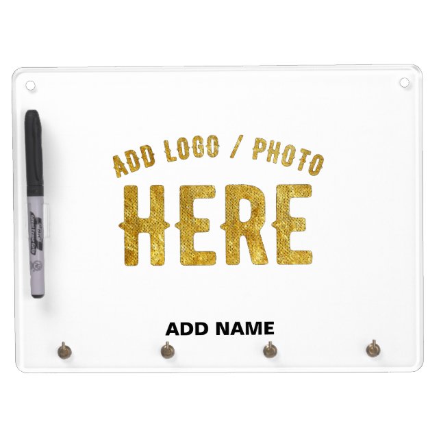 STYLISH MODERN CUSTOMIZABLE WHITE VERIFIED BRANDED DRY ERASE BOARD WITH KEYCHAIN HOLDER (Front)