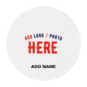 STYLISH MODERN CUSTOMIZABLE WHITE VERIFIED BRANDED EDIBLE FROSTING ROUNDS