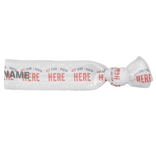 STYLISH MODERN CUSTOMIZABLE WHITE VERIFIED BRANDED ELASTIC HAIR TIE (Right)