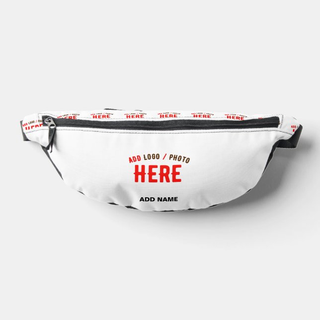 STYLISH MODERN CUSTOMIZABLE WHITE VERIFIED BRANDED FANNY PACK (Lay Down)