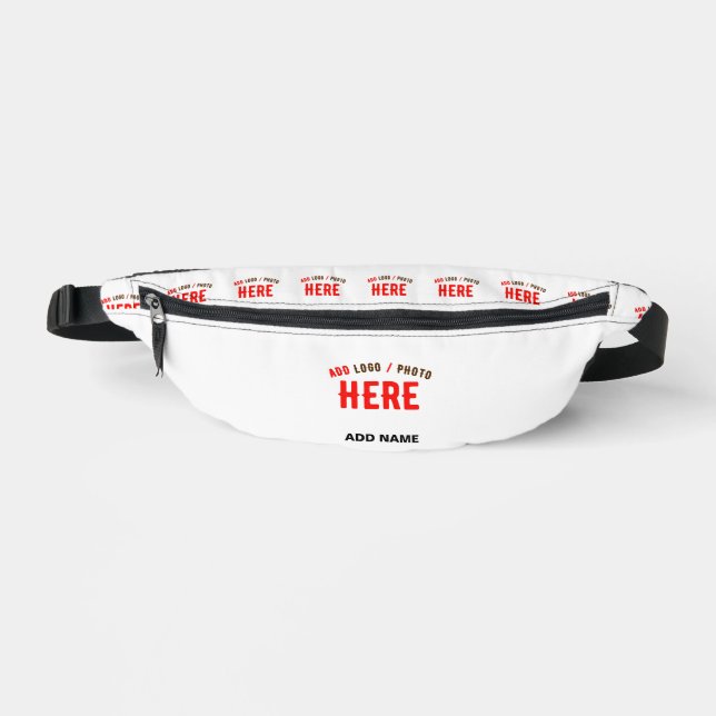 STYLISH MODERN CUSTOMIZABLE WHITE VERIFIED BRANDED FANNY PACK (Front)