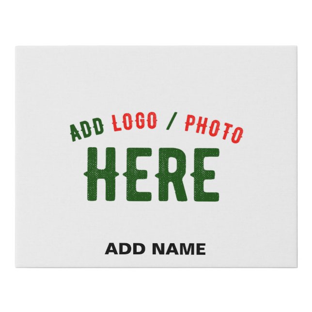 STYLISH MODERN CUSTOMIZABLE WHITE VERIFIED BRANDED FAUX CANVAS PRINT (Front)