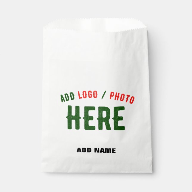 STYLISH MODERN CUSTOMIZABLE WHITE VERIFIED BRANDED FAVOR BAG (Front)