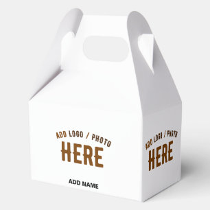 STYLISH MODERN CUSTOMIZABLE WHITE VERIFIED BRANDED FAVOR BOXES