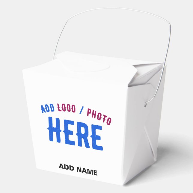 STYLISH MODERN CUSTOMIZABLE WHITE VERIFIED BRANDED FAVOR BOXES (Front)
