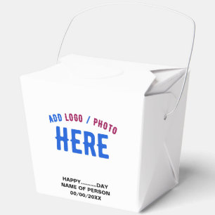 STYLISH MODERN CUSTOMIZABLE WHITE VERIFIED BRANDED FAVOR BOXES