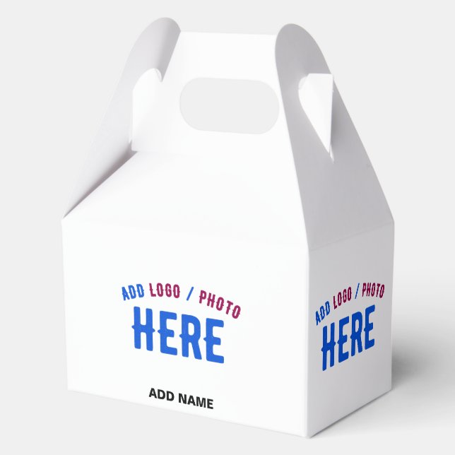 STYLISH MODERN CUSTOMIZABLE WHITE VERIFIED BRANDED FAVOR BOXES (Front)