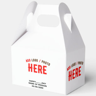 STYLISH MODERN CUSTOMIZABLE WHITE VERIFIED BRANDED FAVOR BOXES