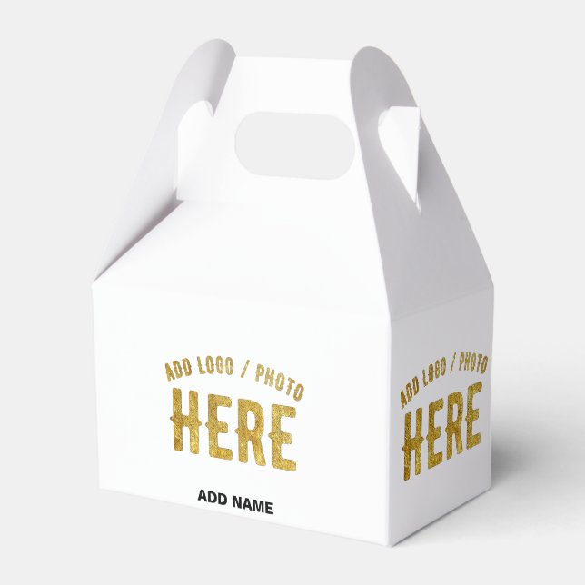 STYLISH MODERN CUSTOMIZABLE WHITE VERIFIED BRANDED FAVOR BOXES (Front Side)
