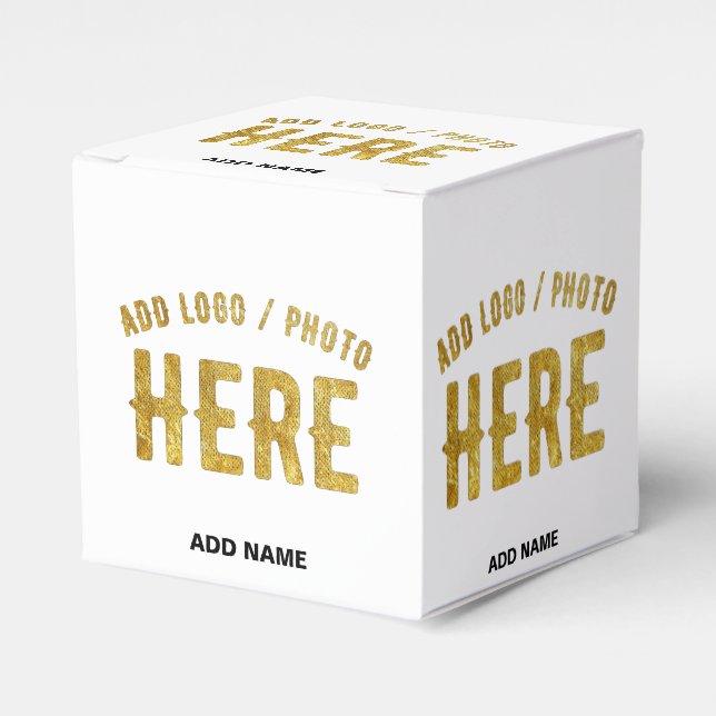STYLISH MODERN CUSTOMIZABLE WHITE VERIFIED BRANDED FAVOR BOXES (Front Side)