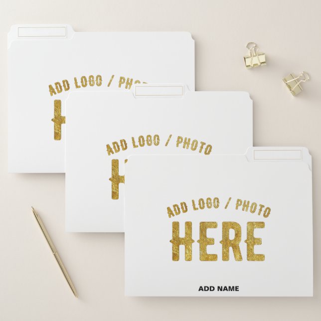 STYLISH MODERN CUSTOMIZABLE WHITE VERIFIED BRANDED FILE FOLDER (Set)