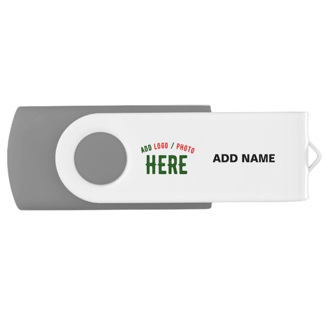 STYLISH MODERN CUSTOMIZABLE WHITE VERIFIED BRANDED FLASH DRIVE (Front)