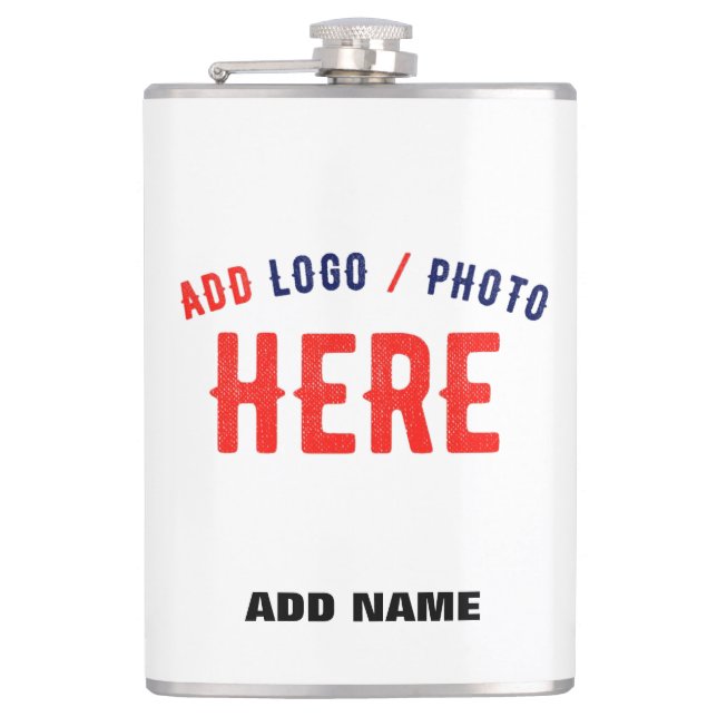 STYLISH MODERN CUSTOMIZABLE WHITE VERIFIED BRANDED FLASK (Front)