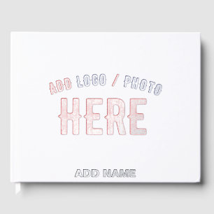 STYLISH MODERN CUSTOMIZABLE WHITE VERIFIED BRANDED FOIL GUEST BOOK