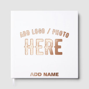 STYLISH MODERN CUSTOMIZABLE WHITE VERIFIED BRANDED FOIL GUEST BOOK
