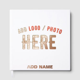 STYLISH MODERN CUSTOMIZABLE WHITE VERIFIED BRANDED FOIL GUEST BOOK