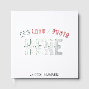 STYLISH MODERN CUSTOMIZABLE WHITE VERIFIED BRANDED FOIL GUEST BOOK
