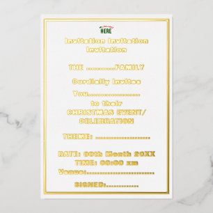 STYLISH MODERN CUSTOMIZABLE WHITE VERIFIED BRANDED FOIL INVITATION