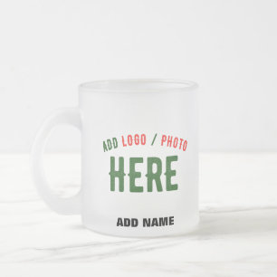 STYLISH MODERN CUSTOMIZABLE WHITE VERIFIED BRANDED FROSTED GLASS COFFEE MUG