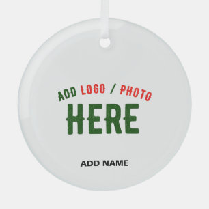 STYLISH MODERN CUSTOMIZABLE WHITE VERIFIED BRANDED GLASS ORNAMENT