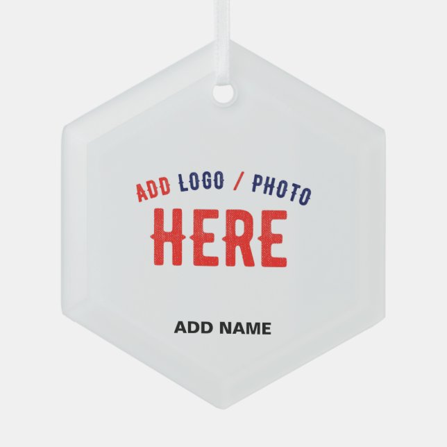 STYLISH MODERN CUSTOMIZABLE WHITE VERIFIED BRANDED GLASS ORNAMENT (Front)