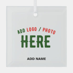 STYLISH MODERN CUSTOMIZABLE WHITE VERIFIED BRANDED GLASS ORNAMENT