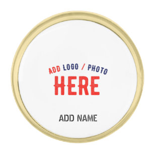 STYLISH MODERN CUSTOMIZABLE WHITE VERIFIED BRANDED GOLD FINISH LAPEL PIN