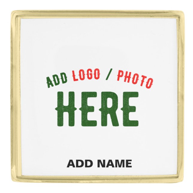 STYLISH MODERN CUSTOMIZABLE WHITE VERIFIED BRANDED GOLD FINISH LAPEL PIN (Front)