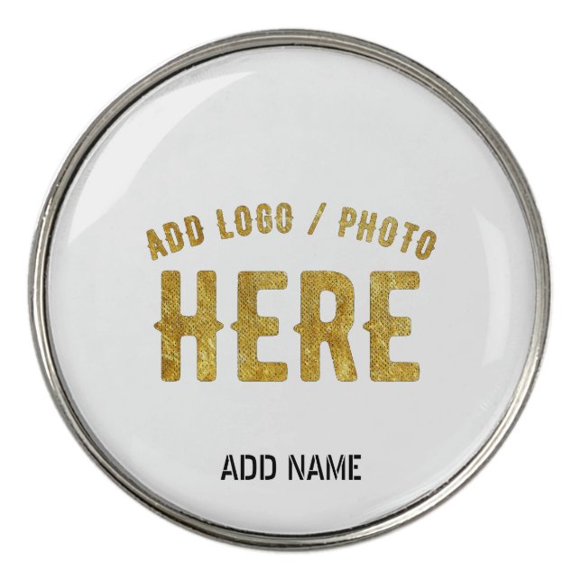 STYLISH MODERN CUSTOMIZABLE WHITE VERIFIED BRANDED GOLF BALL MARKER (Front)