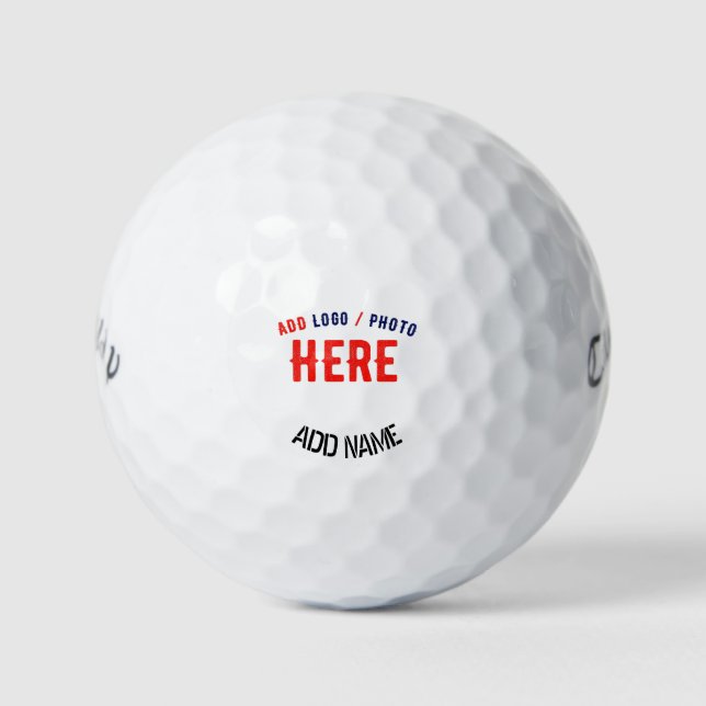 STYLISH MODERN CUSTOMIZABLE WHITE VERIFIED BRANDED GOLF BALLS (Front)