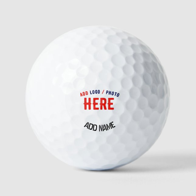 STYLISH MODERN CUSTOMIZABLE WHITE VERIFIED BRANDED GOLF BALLS (Front)
