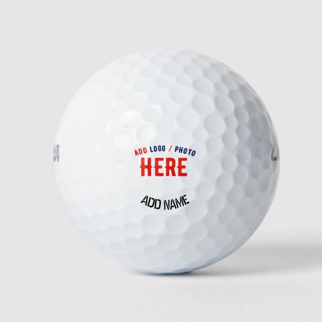 STYLISH MODERN CUSTOMIZABLE WHITE VERIFIED BRANDED GOLF BALLS (Front)