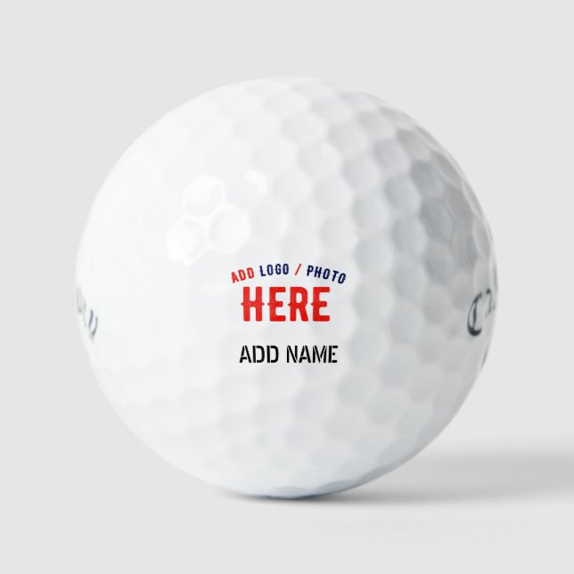 STYLISH MODERN CUSTOMIZABLE WHITE VERIFIED BRANDED GOLF BALLS (Front)