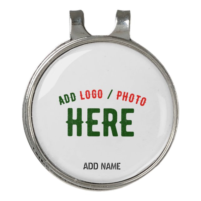 STYLISH MODERN CUSTOMIZABLE WHITE VERIFIED BRANDED GOLF HAT CLIP (Front)