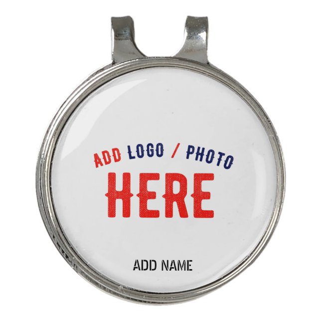 STYLISH MODERN CUSTOMIZABLE WHITE VERIFIED BRANDED GOLF HAT CLIP (Front)