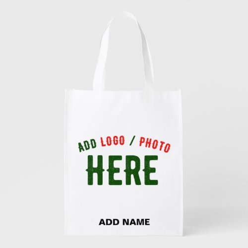 STYLISH MODERN CUSTOMIZABLE WHITE VERIFIED BRANDED GROCERY BAG