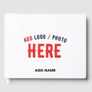 STYLISH MODERN CUSTOMIZABLE WHITE VERIFIED BRANDED GUEST BOOK