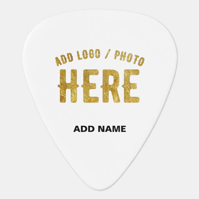 STYLISH MODERN CUSTOMIZABLE WHITE VERIFIED BRANDED GUITAR PICK (Front)