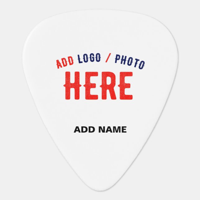 STYLISH MODERN CUSTOMIZABLE WHITE VERIFIED BRANDED GUITAR PICK (Front)